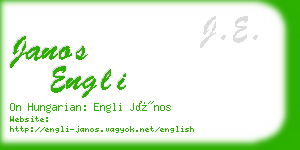 janos engli business card